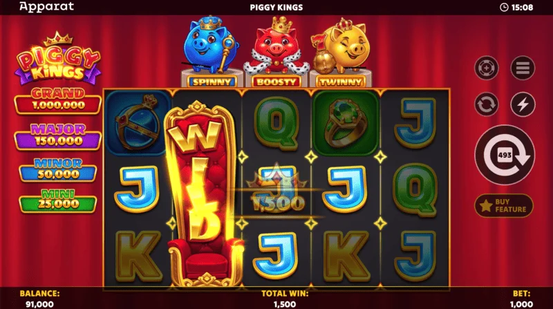 Piggy Kings - Booster Coins in drei Farben auf dem Feld